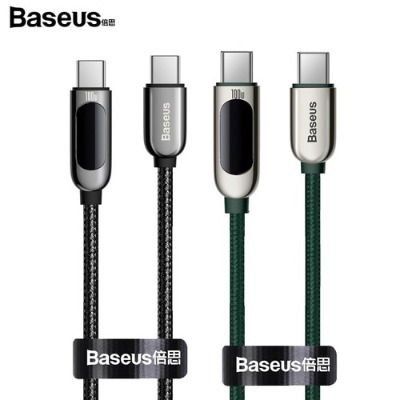 [Baseus] LED 디스플레이 100W 고속충전 데이터 케이블 2M (블랙/그린) 차량용품 전문 종합 쇼핑몰 피카몰